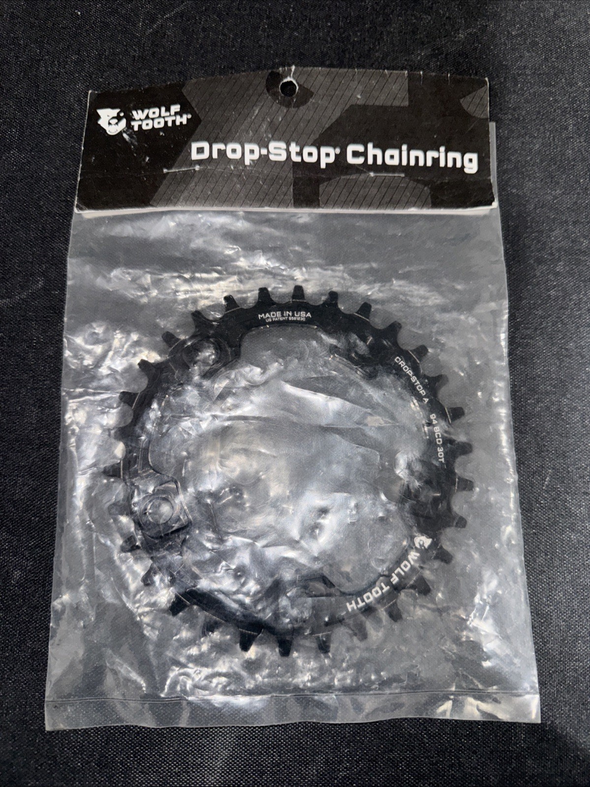 Wolf Tooth Chainring 30t 94 BCD 5-Bolt Aluminum Vintage/Surly OD Black
