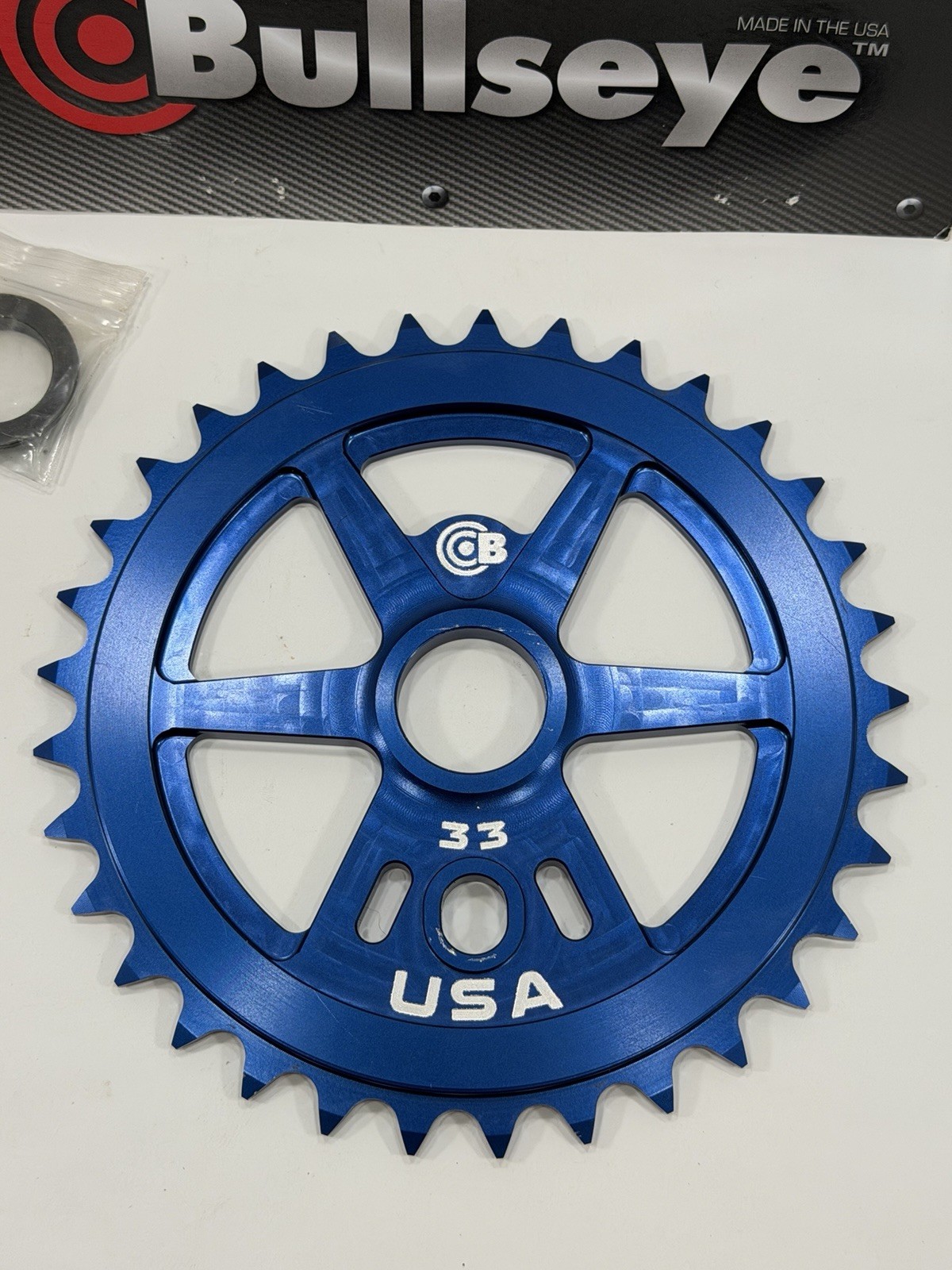 Bullseye USA 33t Sprocket Anodized Blue Race Works New School BMX 33 Tooth