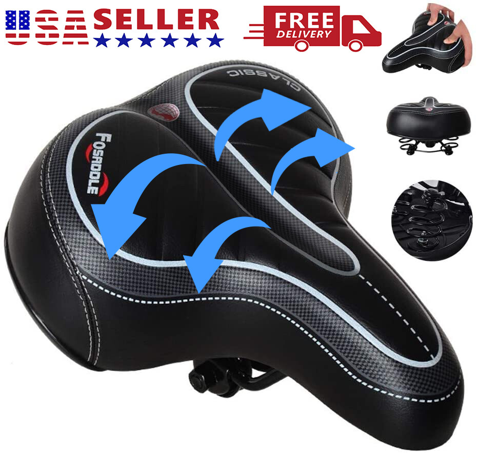 Comfort Wide Big Bum Soft Gel Cruiser Bike Saddle Bicycle Seat Air Cushion Pad