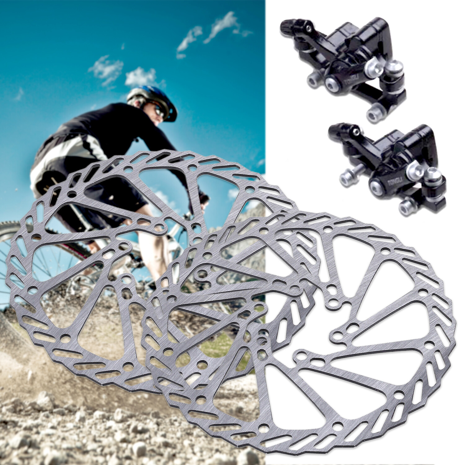 160 mm Bike Disc Brake Front & Rear Disc Rotor Brake Kit for Mountain Bicycle