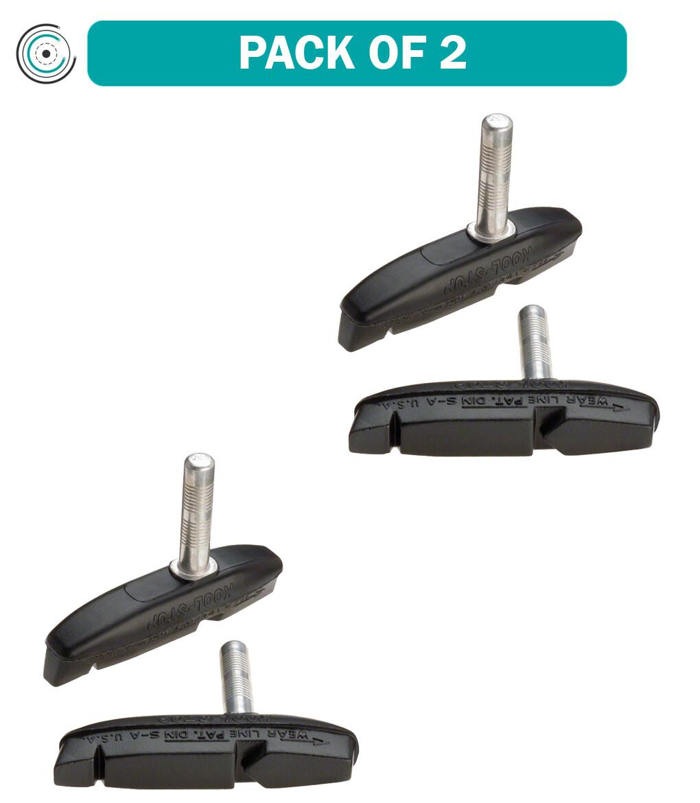 2 Pack Kool-Stop Eagle Claw II Cantilever Brake Pad Smooth Post Black Compound