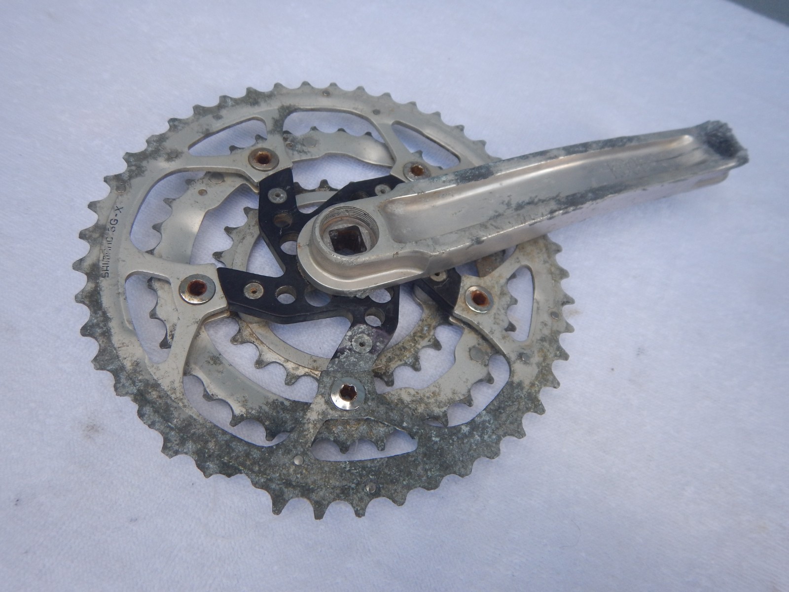 Vintage Kooka Triple 175 Mountain Bike Cranks Crankset TRASHED AND CRACKED