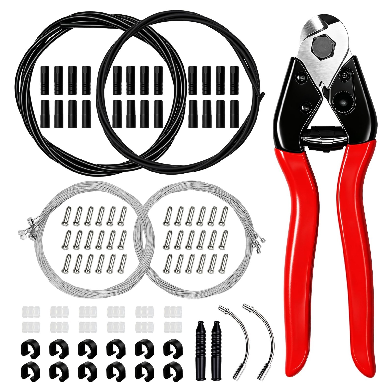 103pcs Universal Bike Brake & Shift Cable Set with Cutter, End Caps & Accessorie