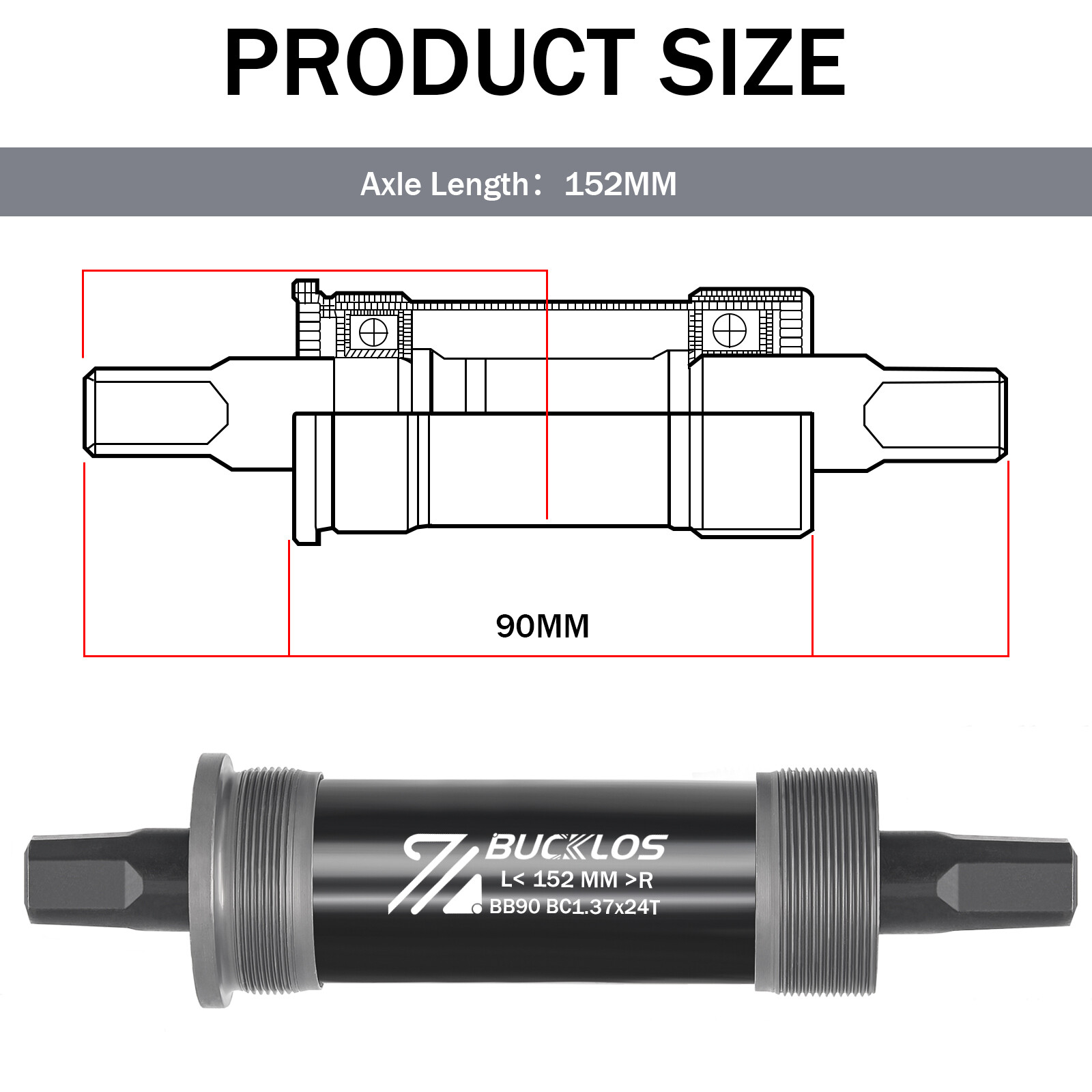 MTB E-bikes Square Bottom Bracket BB68/80 113/116/120/126/140mm Sealed Bearings
