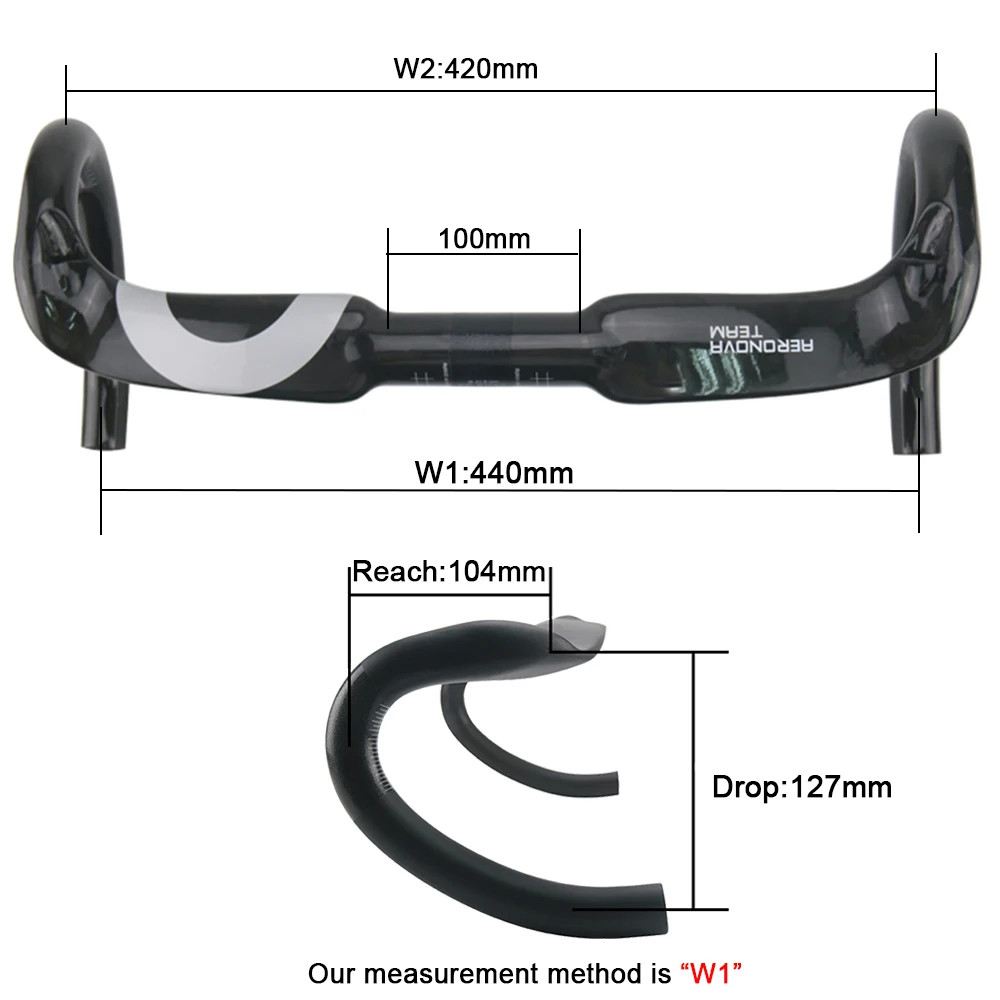Carbon Fiber Handlebar Racing Bike Bent Bar 31.8mm Inner Routing 400/420/440mm