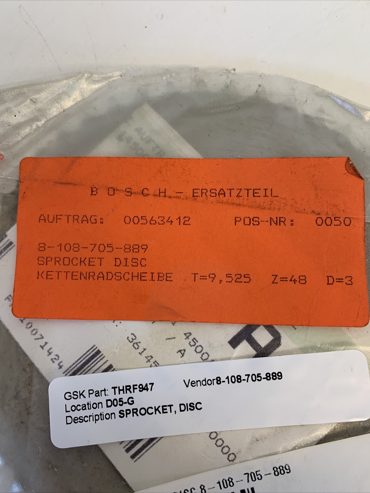 BOSCH Sprocket Disc 8-108-705-889 (Lot Of 2) Fast Shipping!~Warranty~