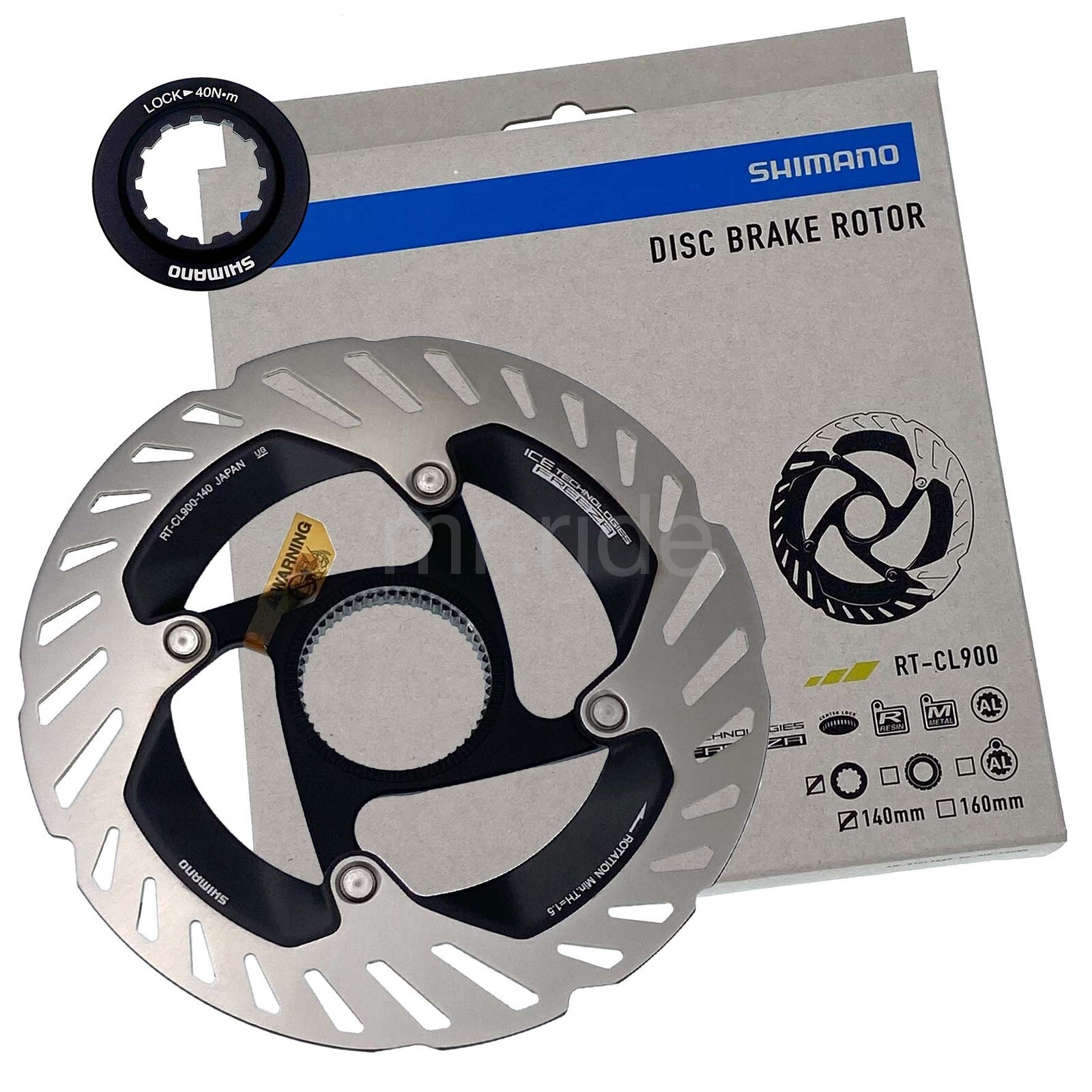 2x Shimano DURA-ACE RT-CL900 Center Lock Bike Disc Rotor 160+140mm,w/Lockring