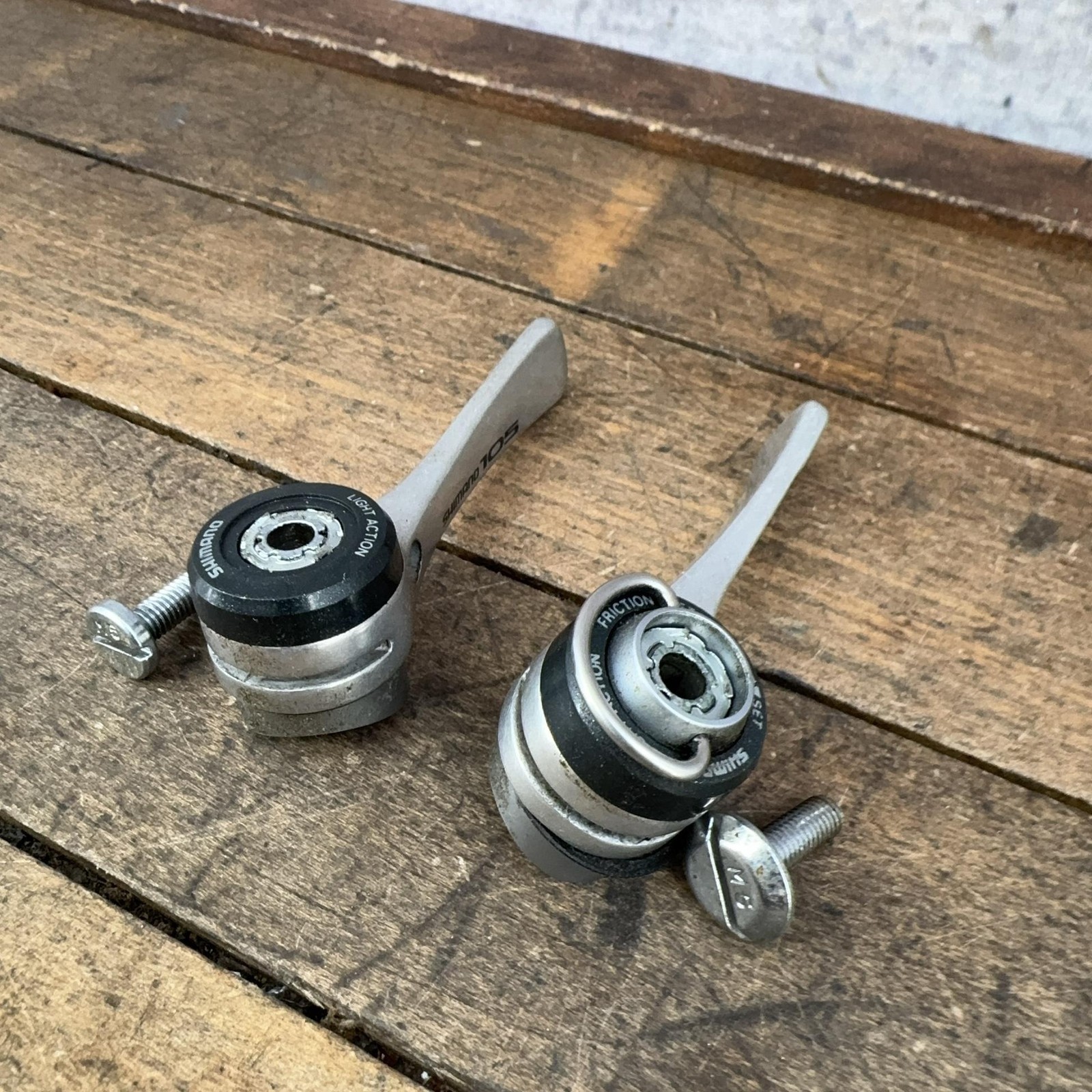 Vintage Shimano 105 SL-1050 Downtube Shifter Set PARTS 6 Speed 6s Light Action