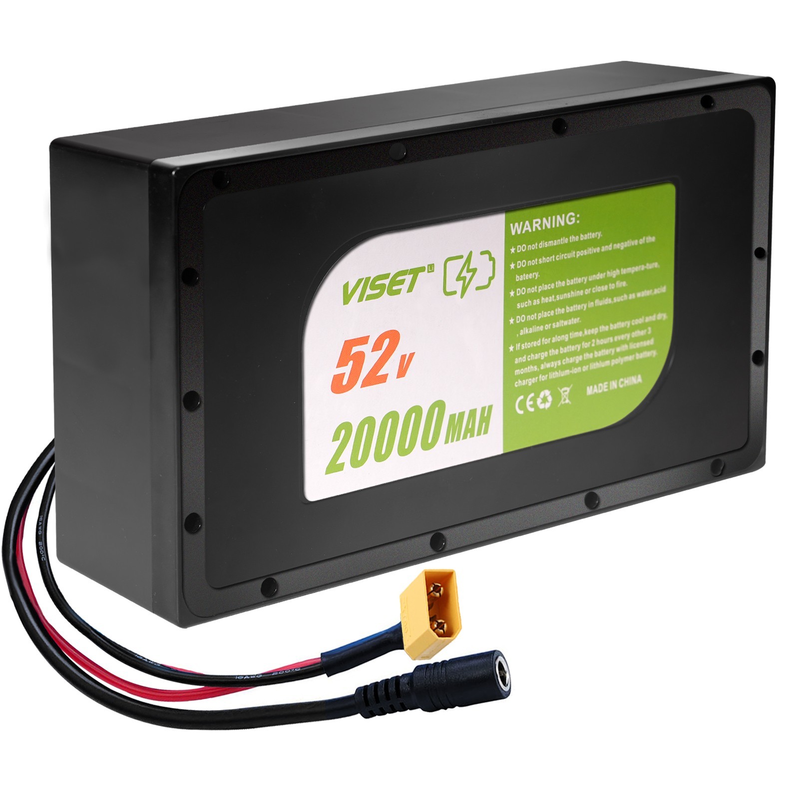 52V/48V 20Ah EBike Scooter Li-ion Battery With 30A BMS For 100W-1500W Motor