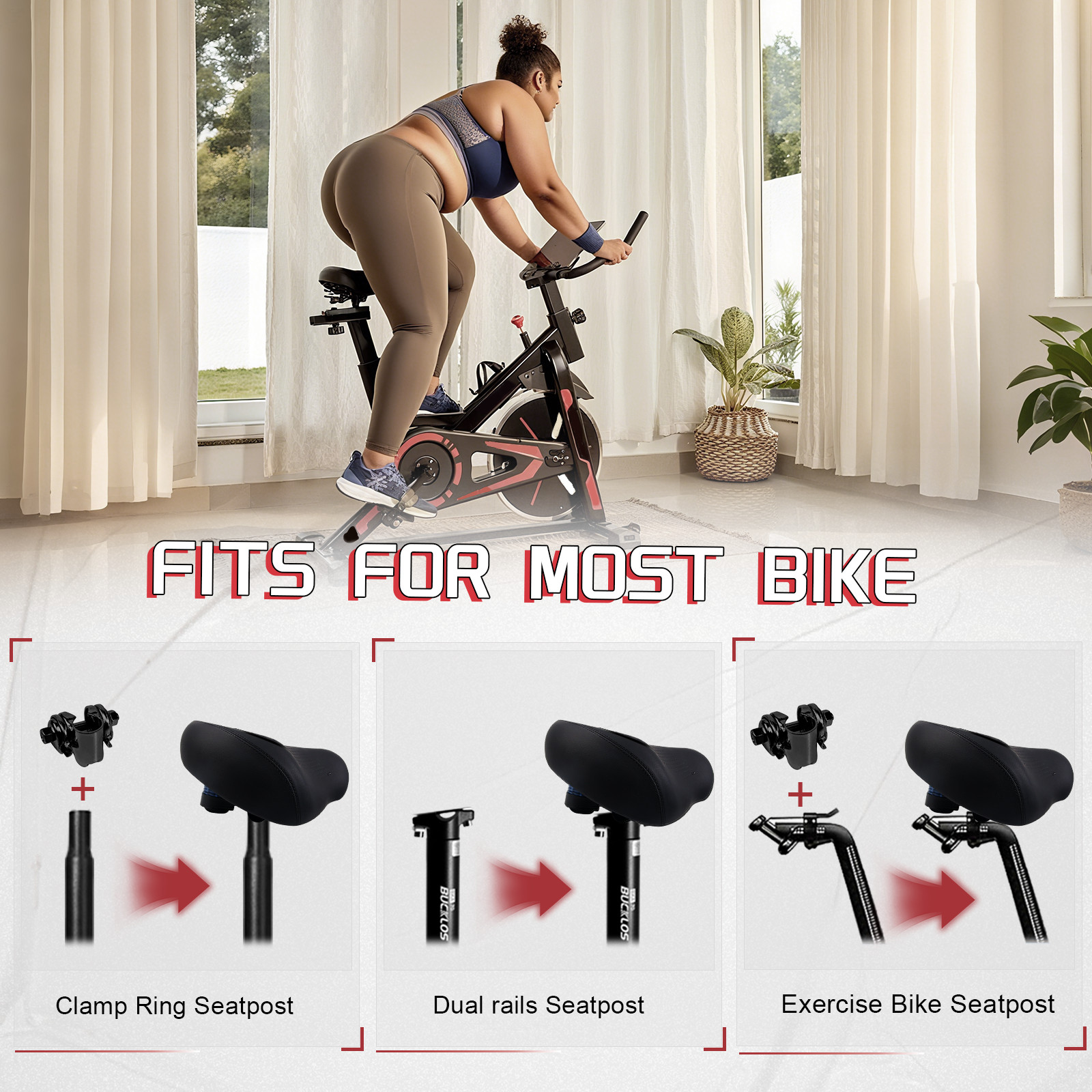 Oversized Comfort Bike Saddle Bicycle Seat Noseless Pad Shock Ergonomic Cushion
