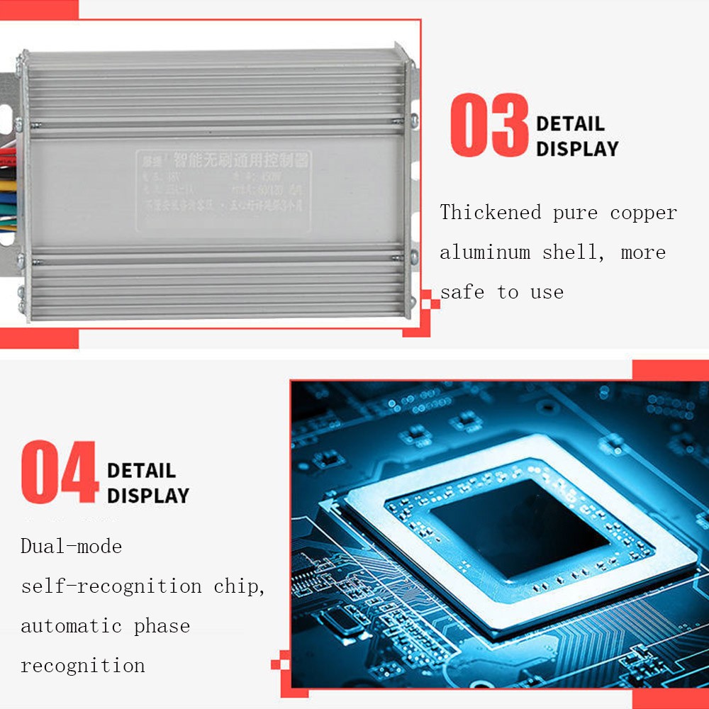 36/48/60/64V 350W/450W/500W/600W/800W/1000W/1200W Brushless Motor Controller