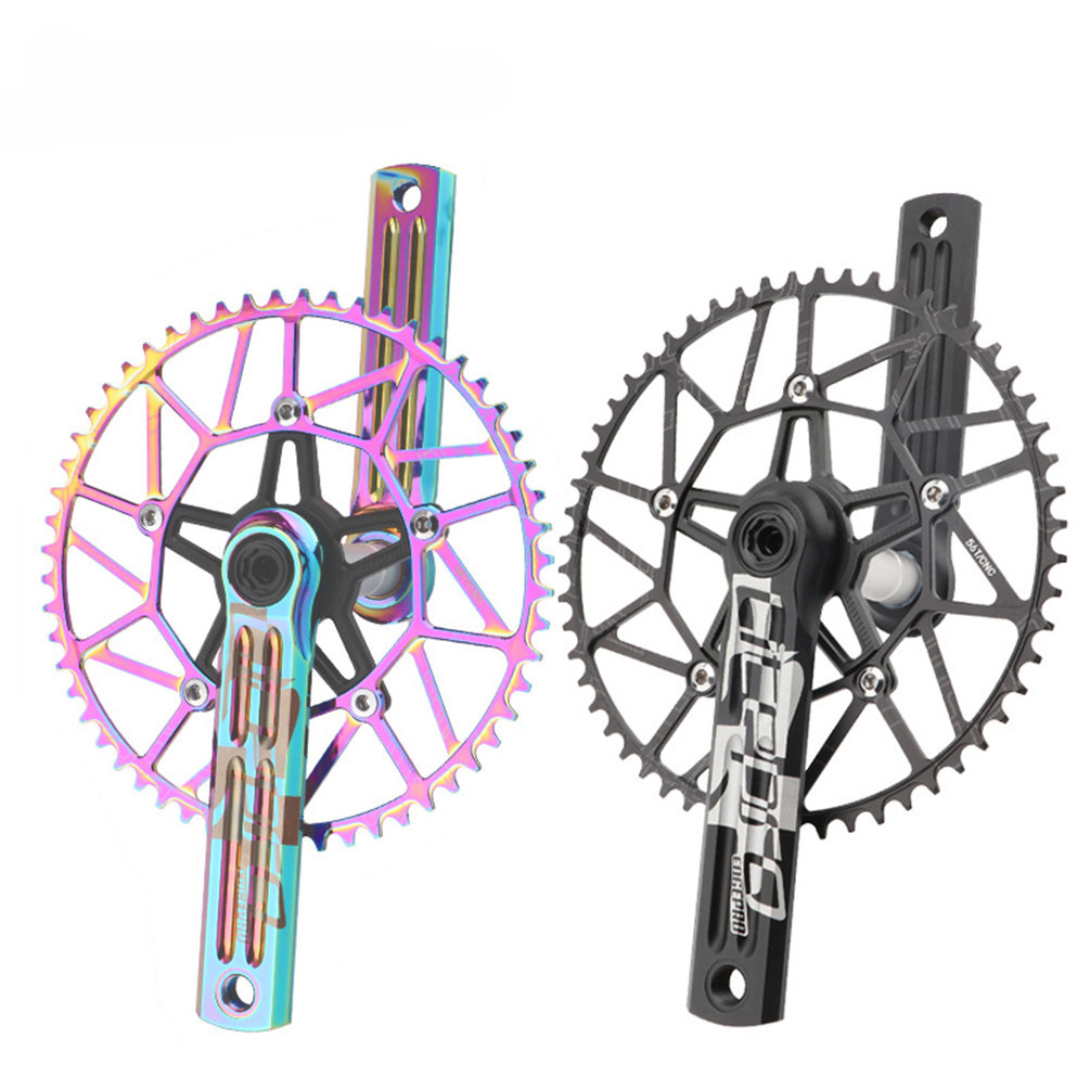 Folding Bike Crankset Bicycle Integrated Crank Shaft 130BCD Single Chainring