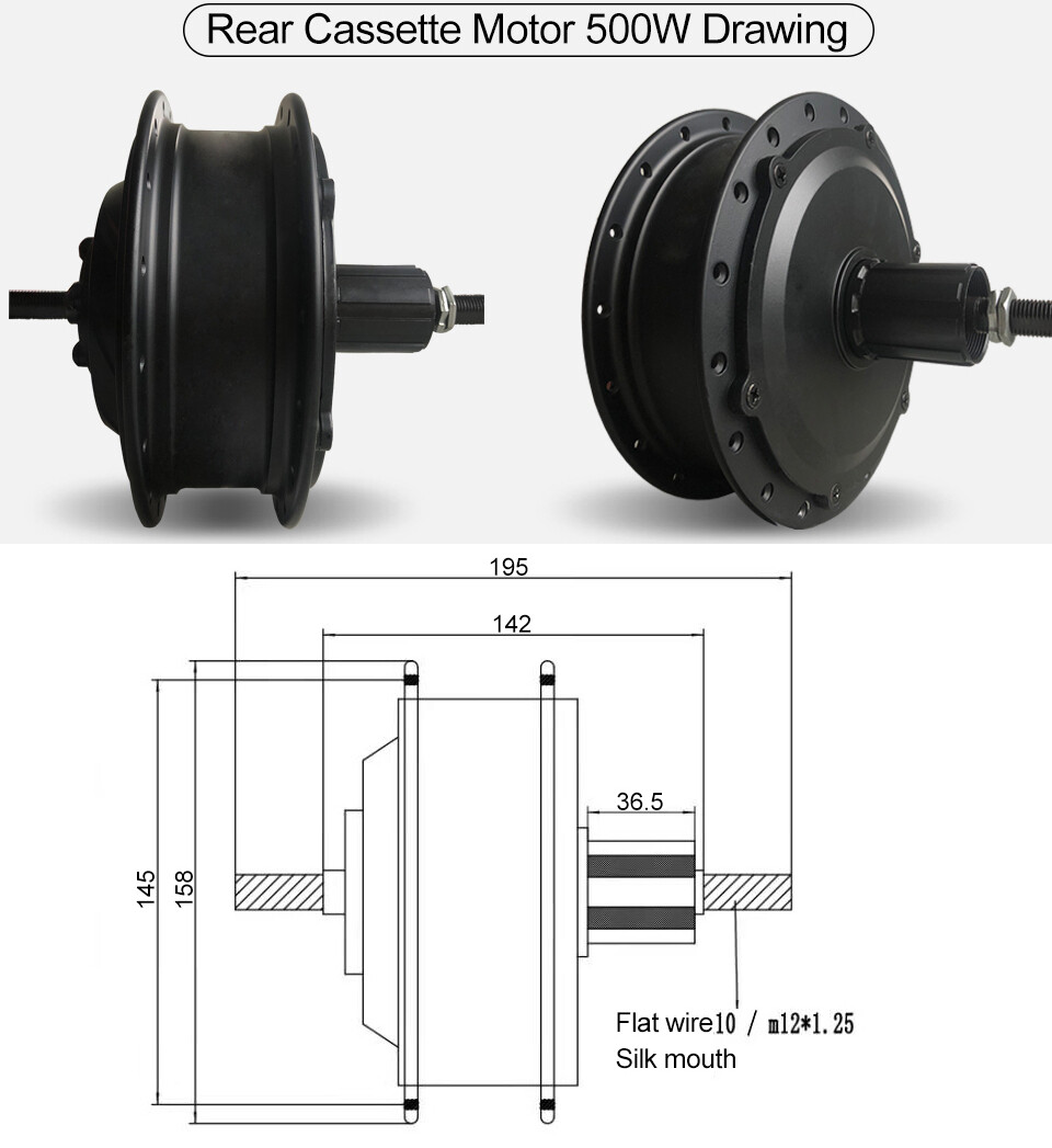 36V/48V 250W 350W 500W E-bike Front Rear Hub Motor Drive Wheel Conversion Kit