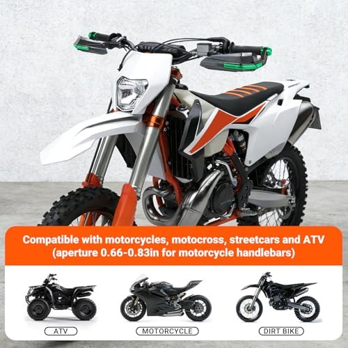 Dirt Bike Handguards, Aperture 0.66-0.83″ Motorcycle Handlebars Guards Green