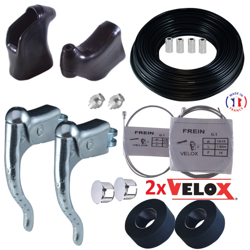 BRAKE LEVER SET HOODS CABLE HOUSING GUIDOLINE HANDLEBAR TAPE BLACK BIKE VINTAGE