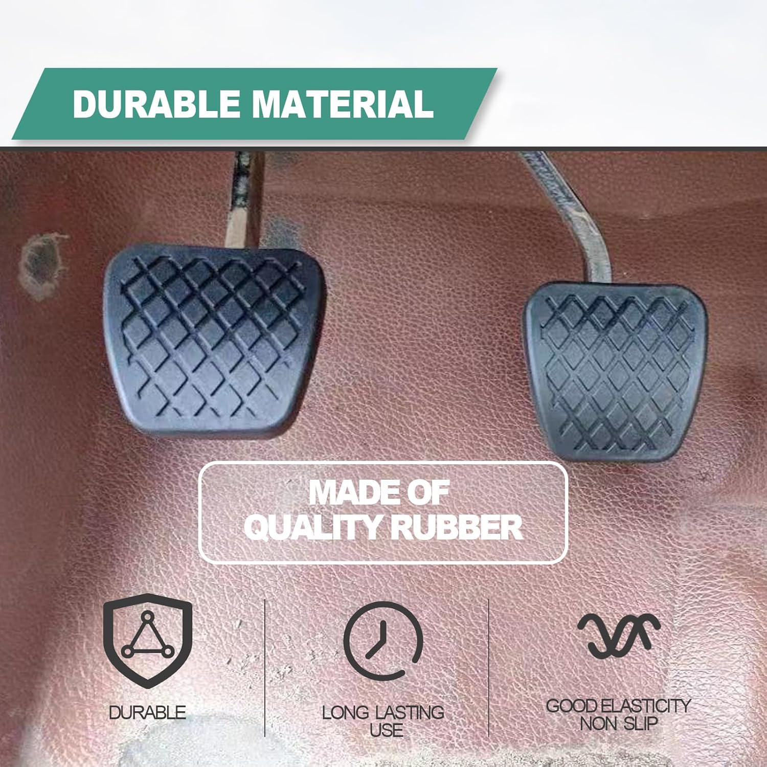 2 x Brake & Clutch Pedal Pad – Rubber Cover Pedal Pad Cover Replacement 46545