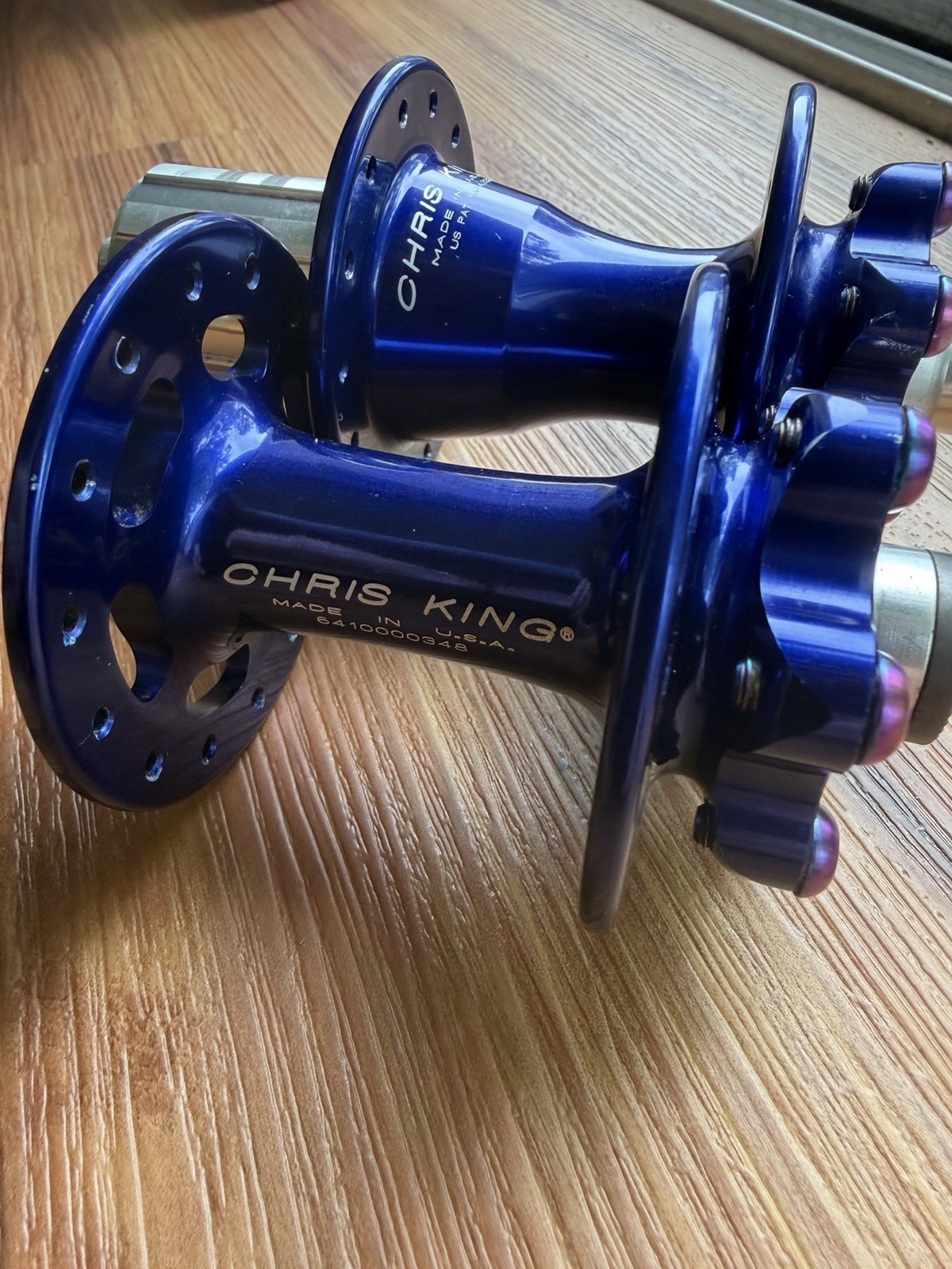 Chris King Disc Hubs Navy / Blue 100mm Front 135mm Rear QR.