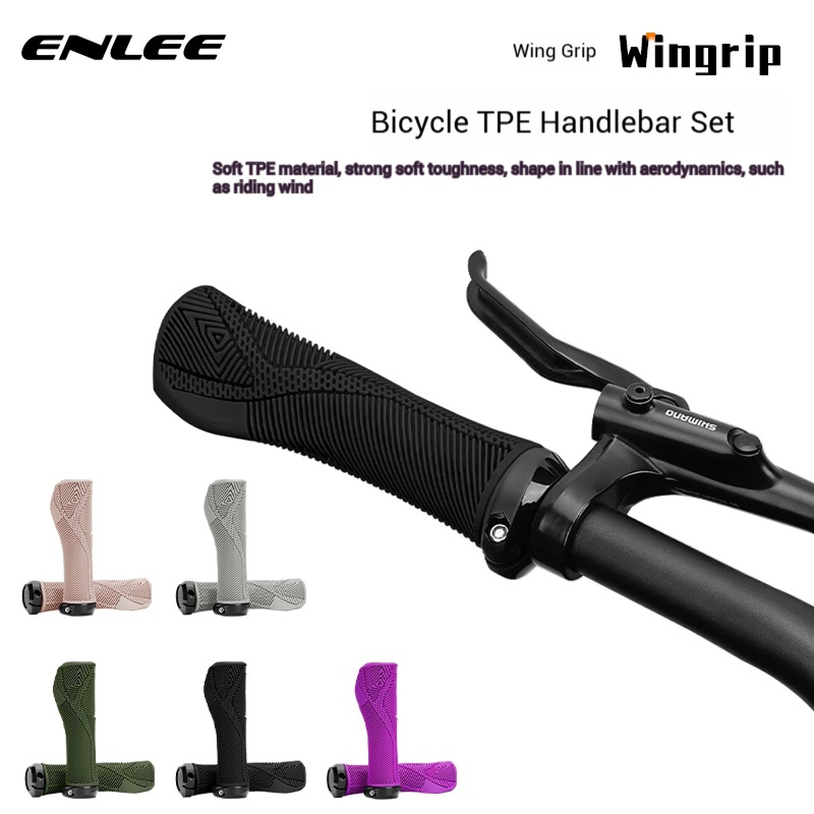 ENLEE Bicycle TPE Soft Handlebar Grips MTB Road Bike Handle Bar Cover Anti-Slip