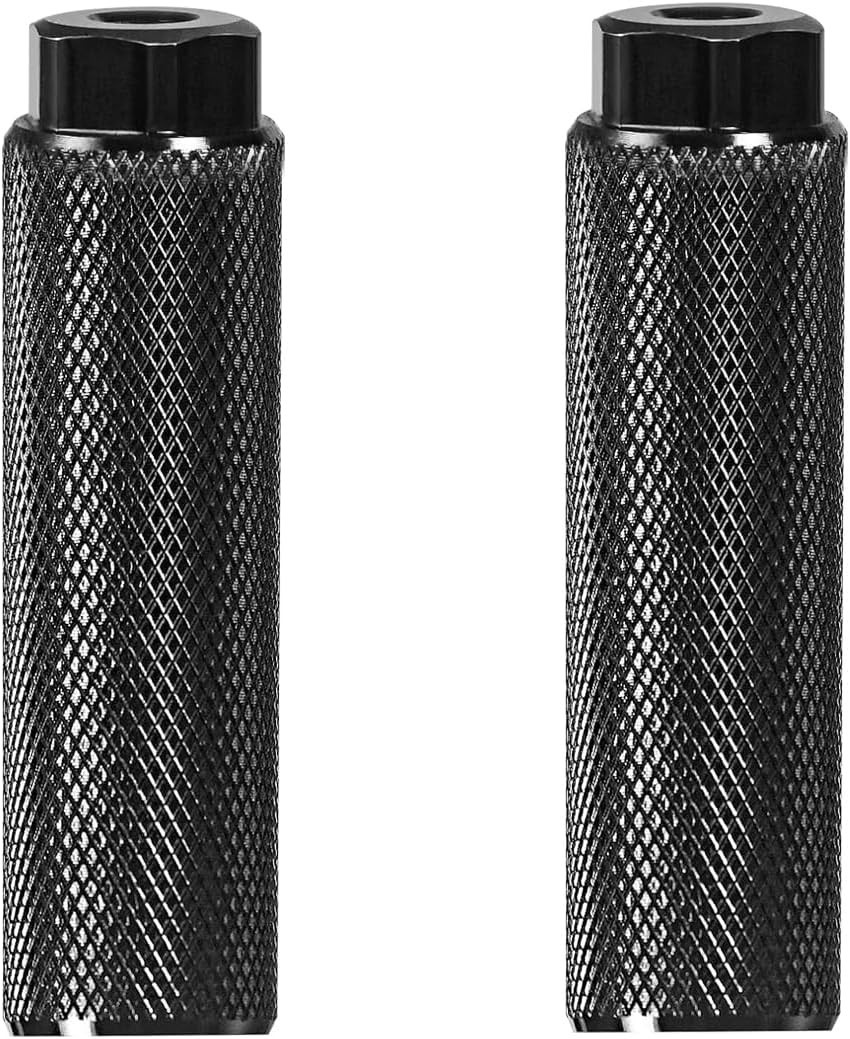 2PC Black Aluminum Alloy Bike Pegs for 3/8 inch Axles – Anti-Skid Stunt Support