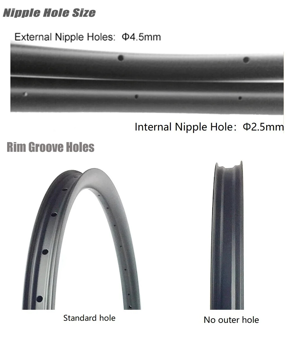700C Road Bike Carbon Rim Width 28mm Depth 45 Mm Tubeless Clincher Matte/Glossy