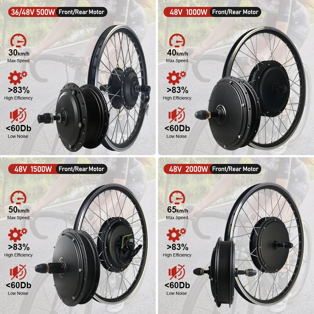 48V 36V 350W 500W 1000W 1500W 2000W Mountain E-bike Front Rear Wheel Hub Motor