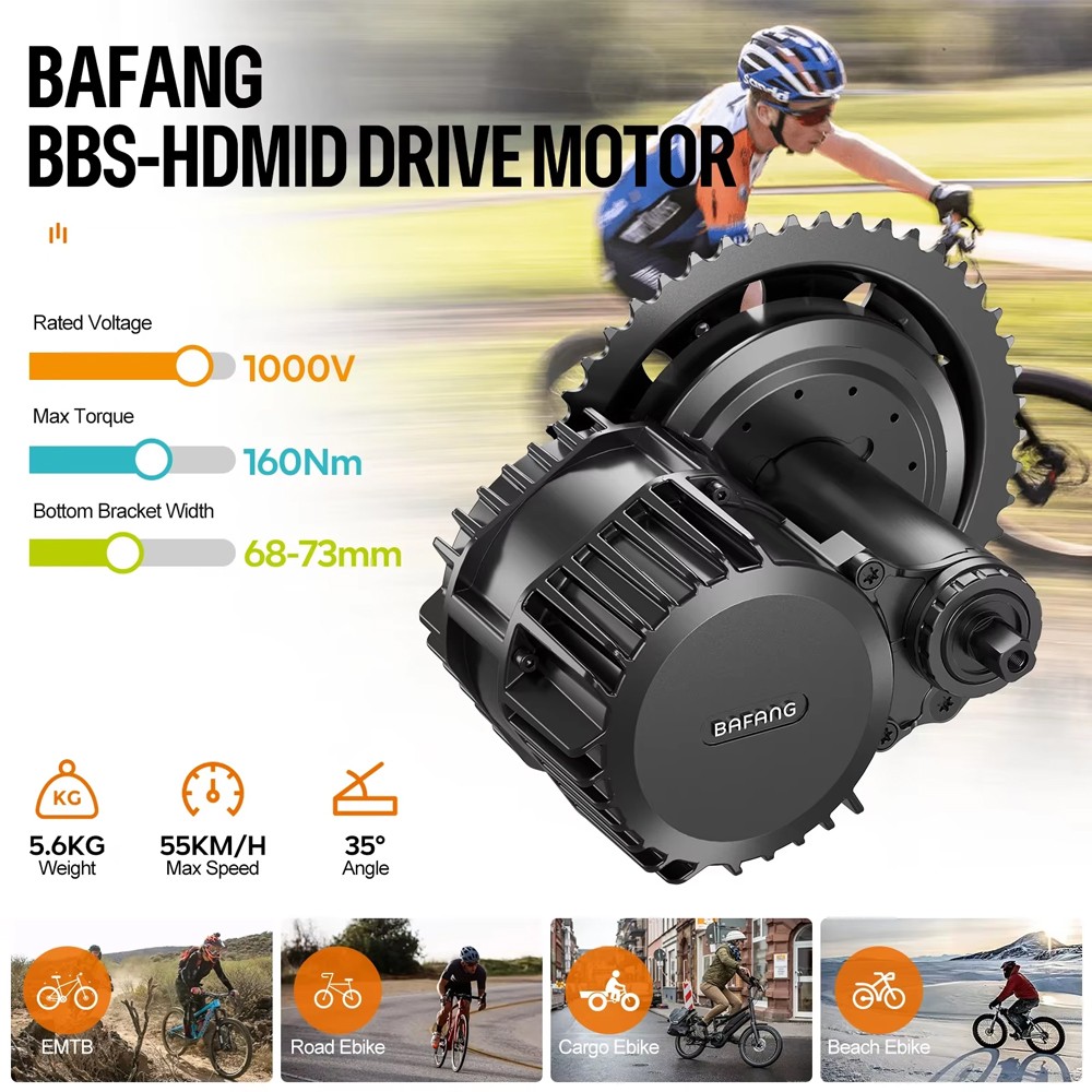 Bafang Mid Drive Motor 36V 48V250W 500W 750W 1000W 68-120mm Ebike Conversion Kit