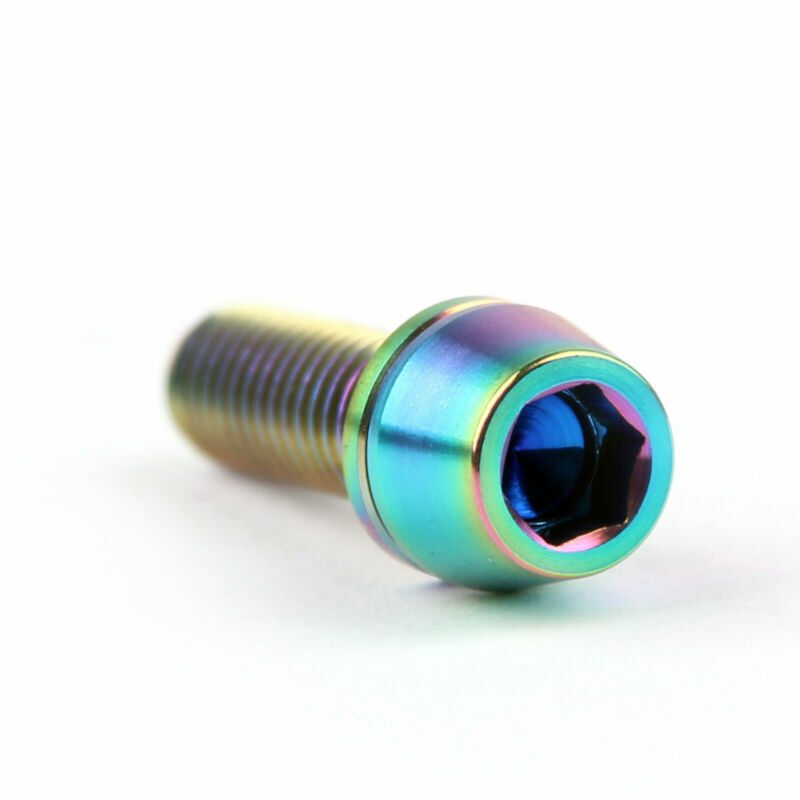 M5x16mm Titanium Ti Bolts Allex Hex Bike Stem Tapered Head Screw + Washer 6pc US