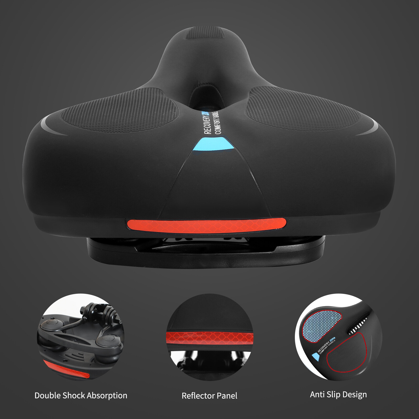 1PC Extra Wide Big Bum Bike Bicycle Saddle Seat Gel Cushion Soft Comfort Pad