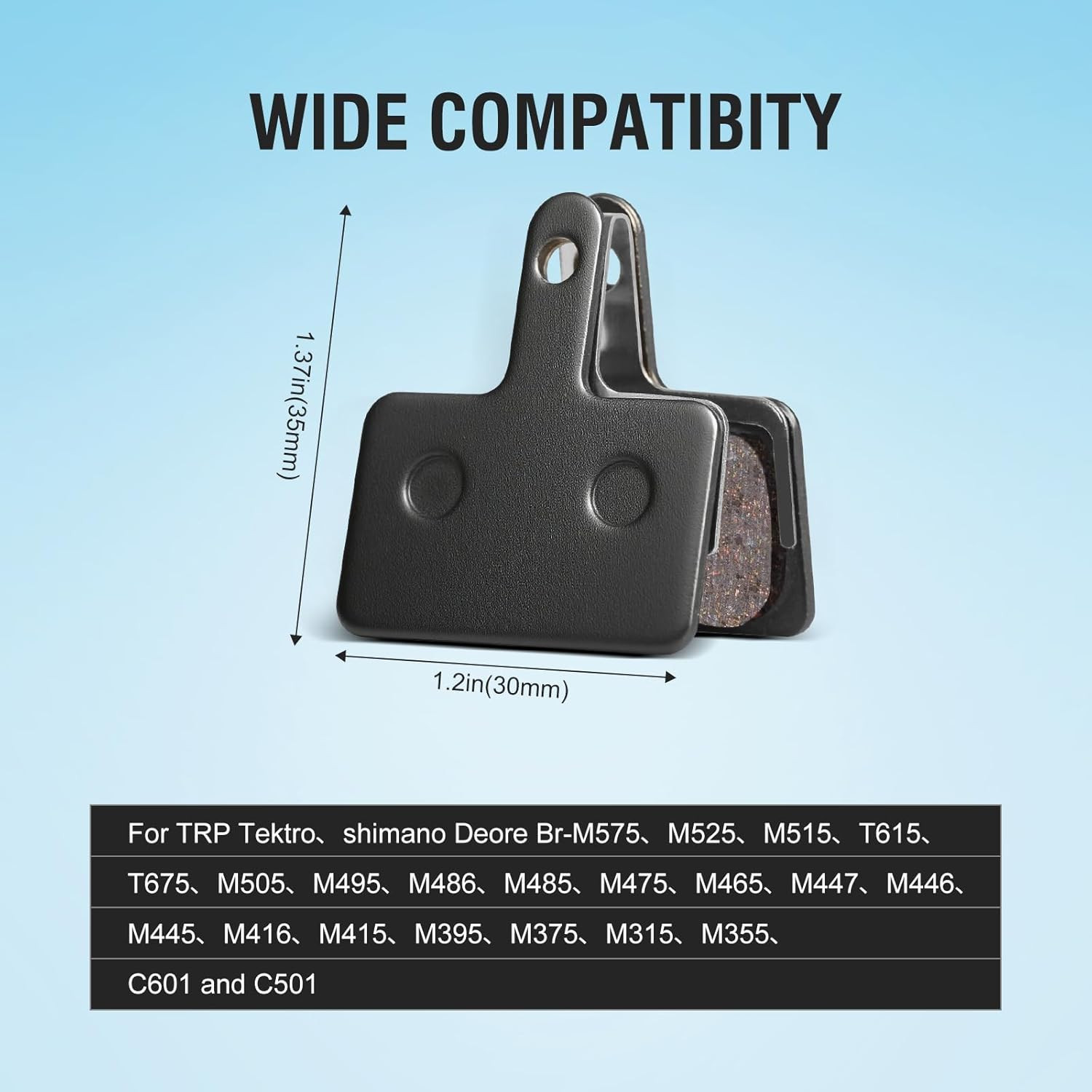 4 Pairs Bike Brake Pads, Disc Brake Pads (Resin,Semi-Metallic) for Mountain B…