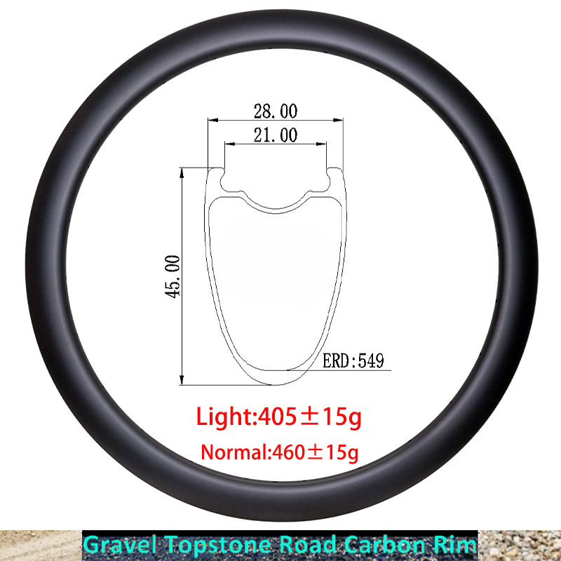 700C Gravel Road Bike Rims Carbon Fiber Tubeless Clincher Rims Disc or V Brake