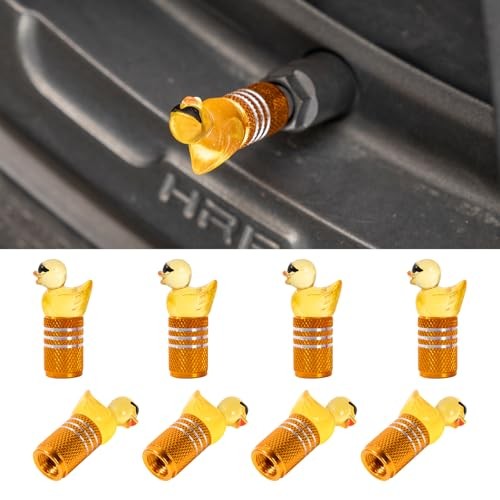 8Pcs Duck Tire Valve Stem Caps – Cute Car Valve Stem Cap – Yellow