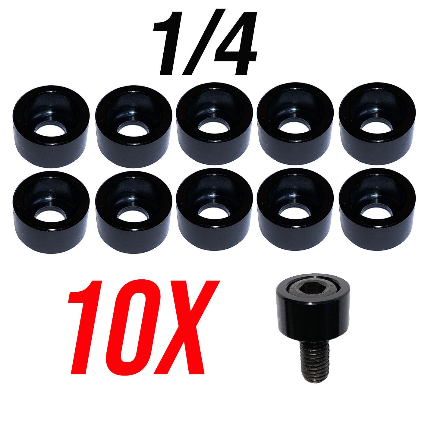 Hex Head Allen Bolt Cup 10X Washers Engine Dress up Hex Red Blue 1/4″ 5/16″ 3/8″