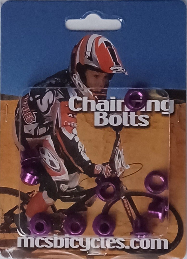 MCS ALLOY CHAINRING BOLT FOR SINGLE CHAINRING BMX PURPLE