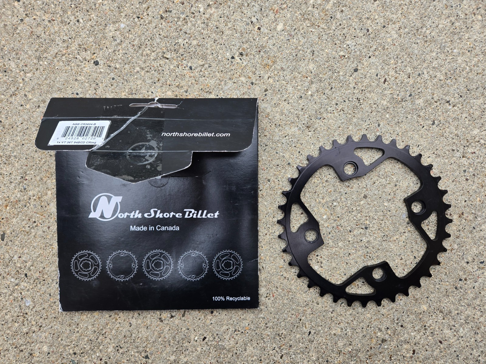North Shore Billet Variable Tooth 36t 1X Chainring 94 BCD Made In Canada
