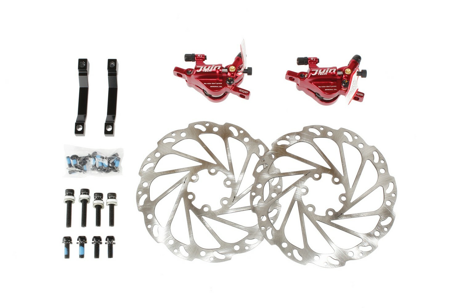 Juin Tech R1 Road Cyclocross Gravel Riding Bike Hydraulic Disc Brake Set Red