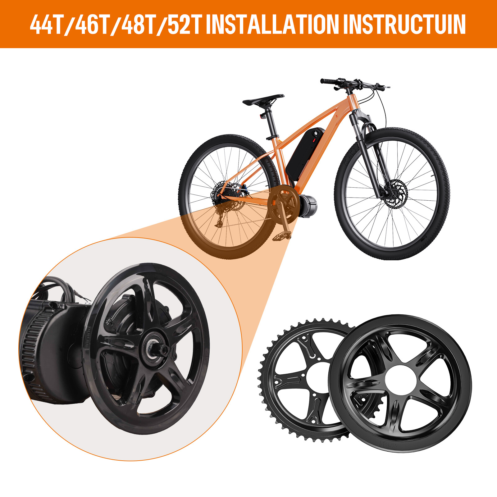 Chainring Sprocket Chainwheel for Bafang BBS01B BBS02B 250W-750W Motor Mid Kit