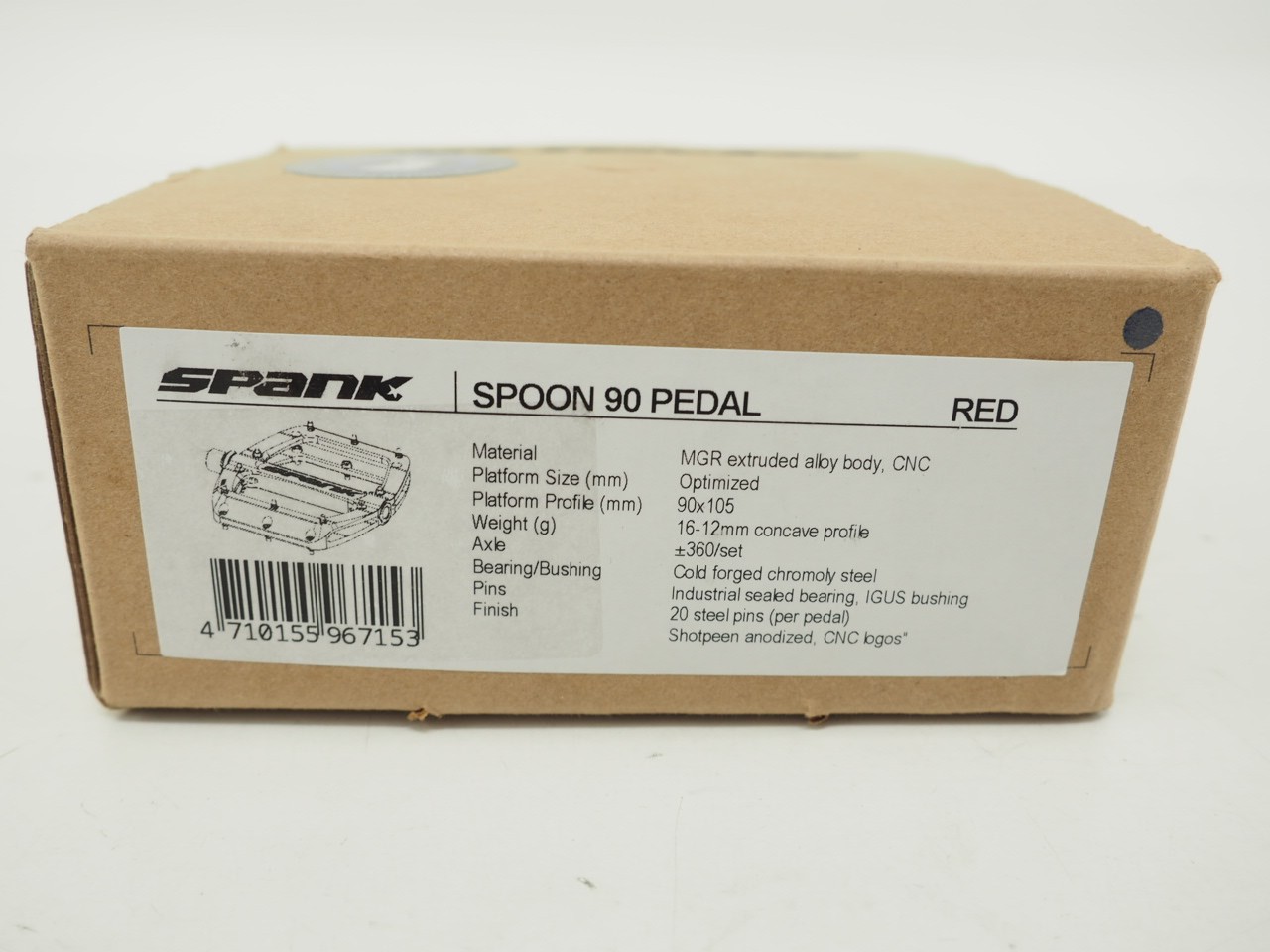 New! Spank Spoon 90 Pedal Red 90x105mm 9/16″ Mountain Bike Flat/Platform Pedals