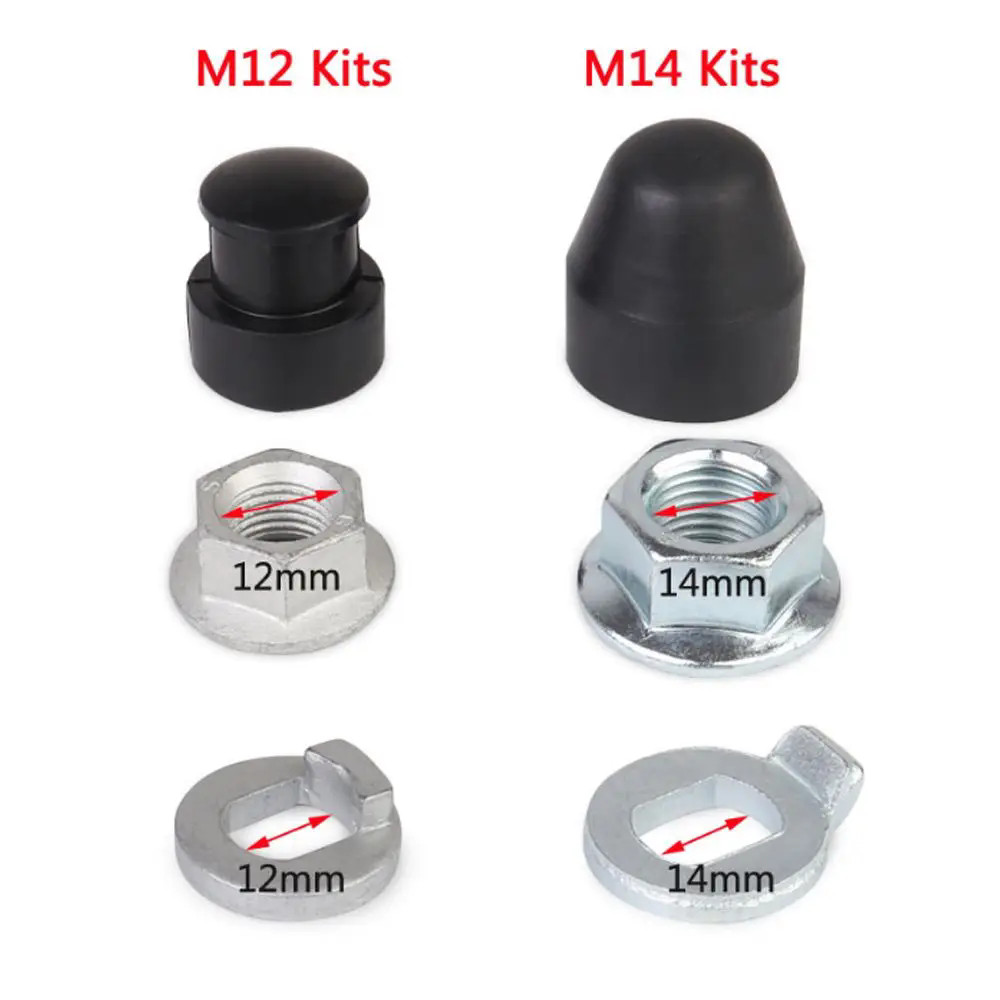 E-bike Hub Motor Axle M12/M14 Lock Nut /Lock Washer /Spacer /Nut-Cover Sets