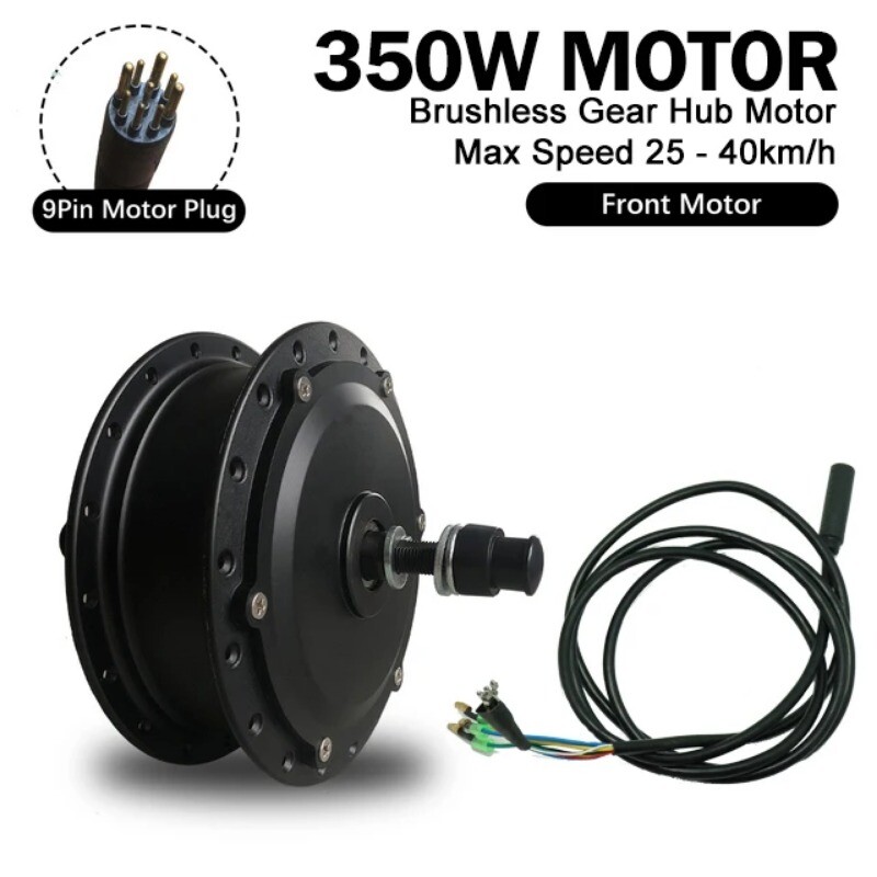 250W 350W 500W Brushless Gear Front Rear Hub Motor for MTB E-bike Conversion Kit