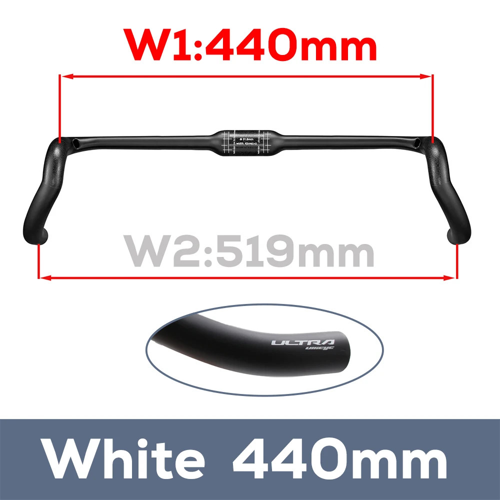 Road Bike Carbon Internal Cables Handlebar 31.8mm Diameter 78mm Reach Drop Bar