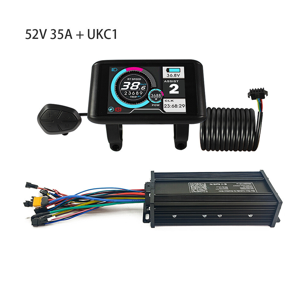 E-Bike 36V 48V 52V 35A Sine Wave Controller+EN06/UKC1 Display for 1500W Motor