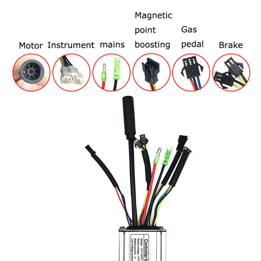 48V 36V 15A 8×5.2×3 cm Controller For 250W 350W Brushless Motor Electric Bicycle