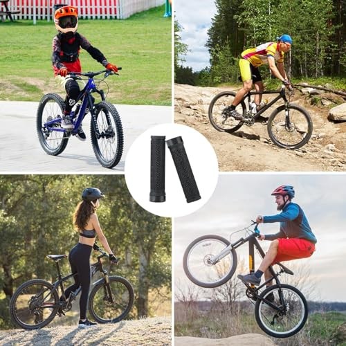 Bike Handlebar Grips 131mm Rubber Ergonomic Anti-Slip Bicycle Grips with Black