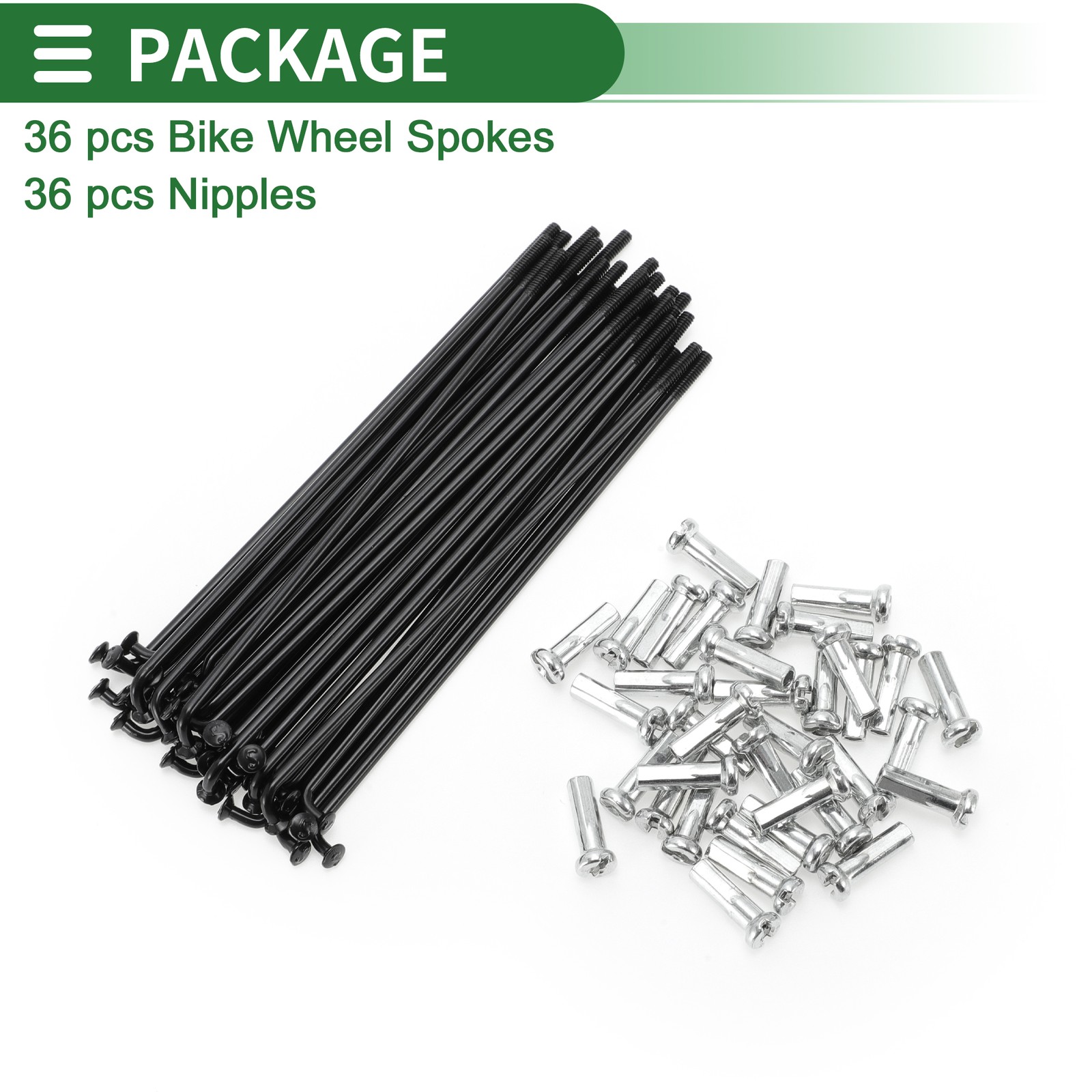 1 Set 14G 97mm Length Bicycle Spokes Nipple Carbon Steel Black Universal