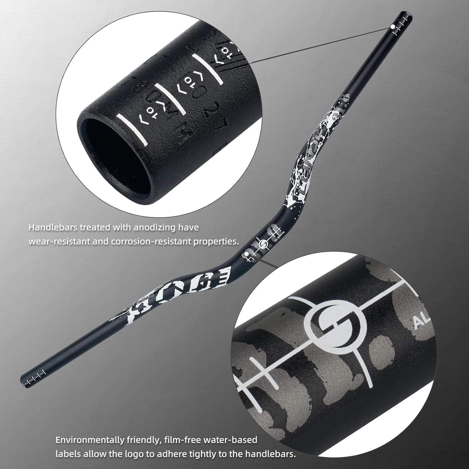 Mountain Bike Handlebar, 31.8mm, 35/50/70/90/120mm Rise Options, 780mm Cutabl…