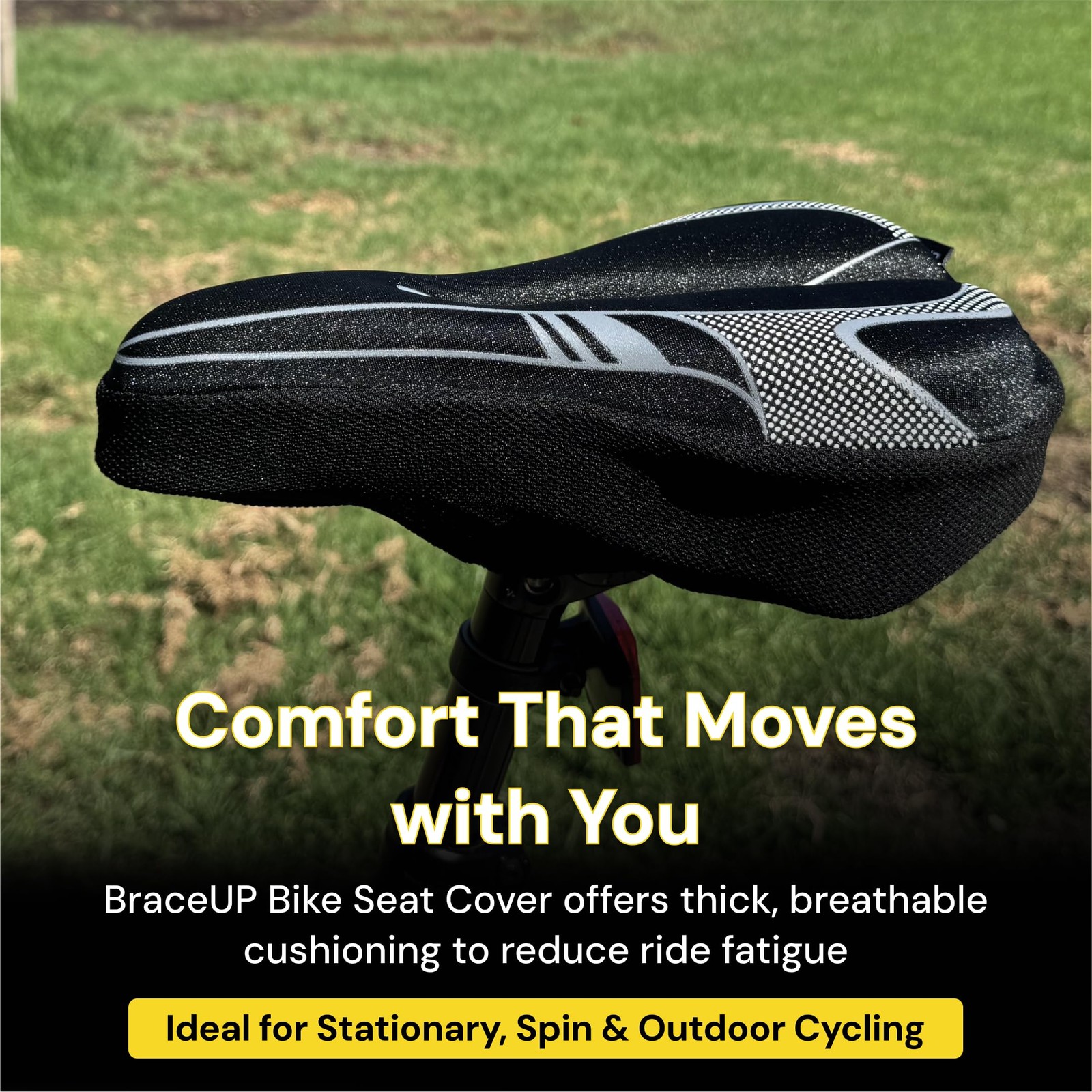 Gel Bike Seat Cover for Women & Men, Padded Bicycle Seat Cushion with Extra T…