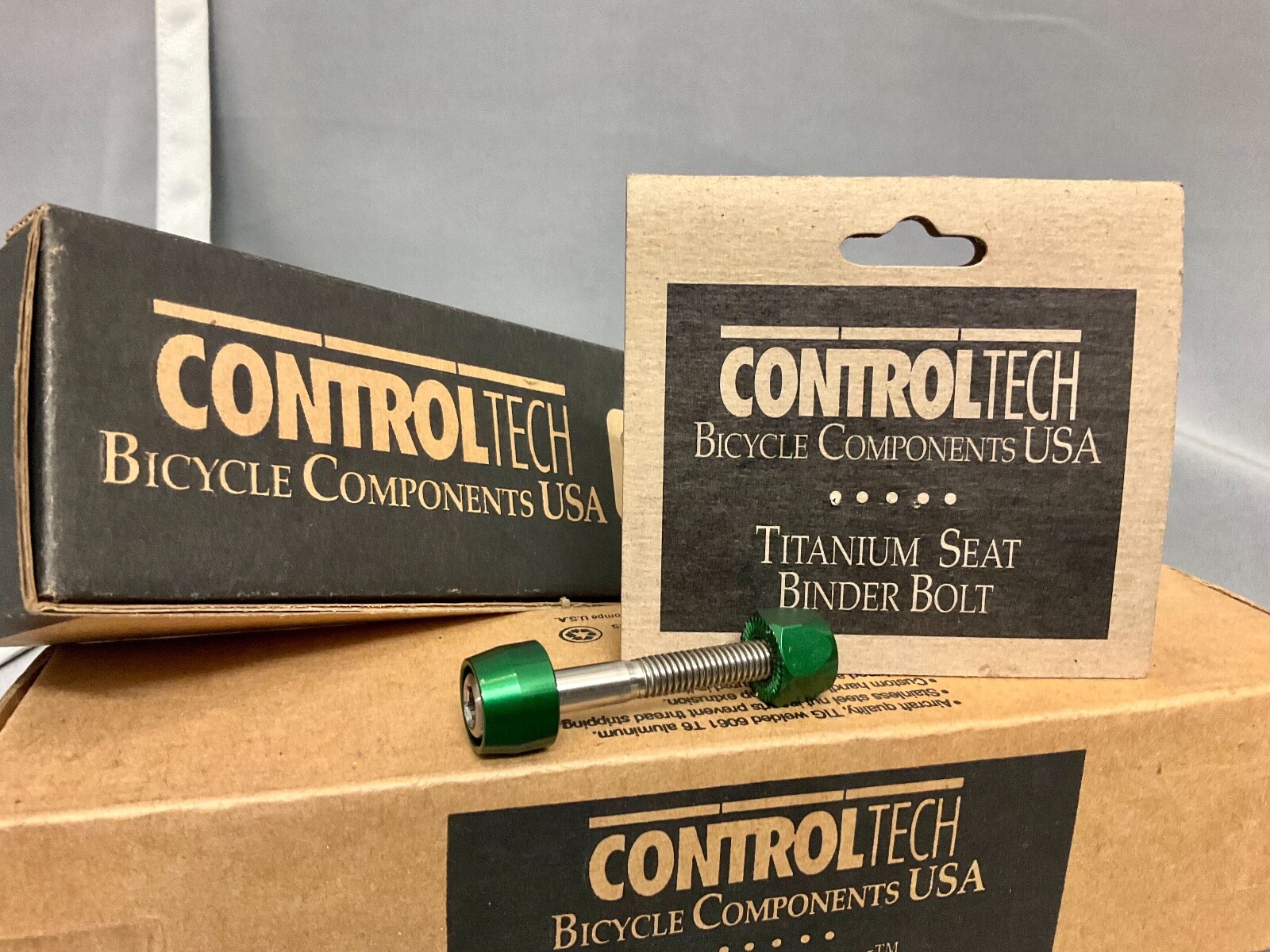 Vintage NOS Original Controltech USA TITANIUM SEAT BINDER BOLT Rare Green Color