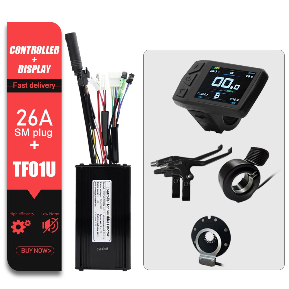 KT E-bike Sinewave Controller 36/48/52V 26A Waterproof Brushless 500W 750W Motor