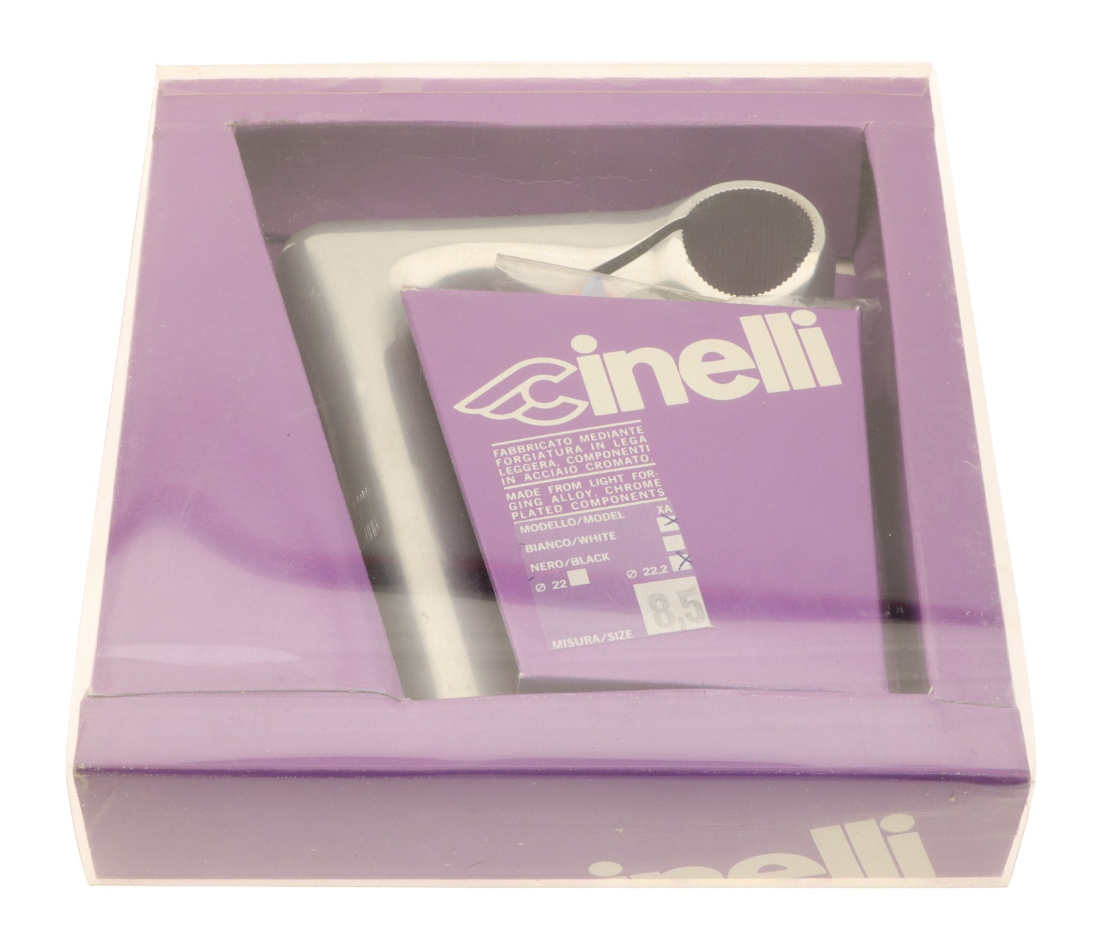 Cinelli 1″ X/A 22.2mm Quill Stem 85mm 26.4mm Clamp Silver -17° XA NEW NIB NOS