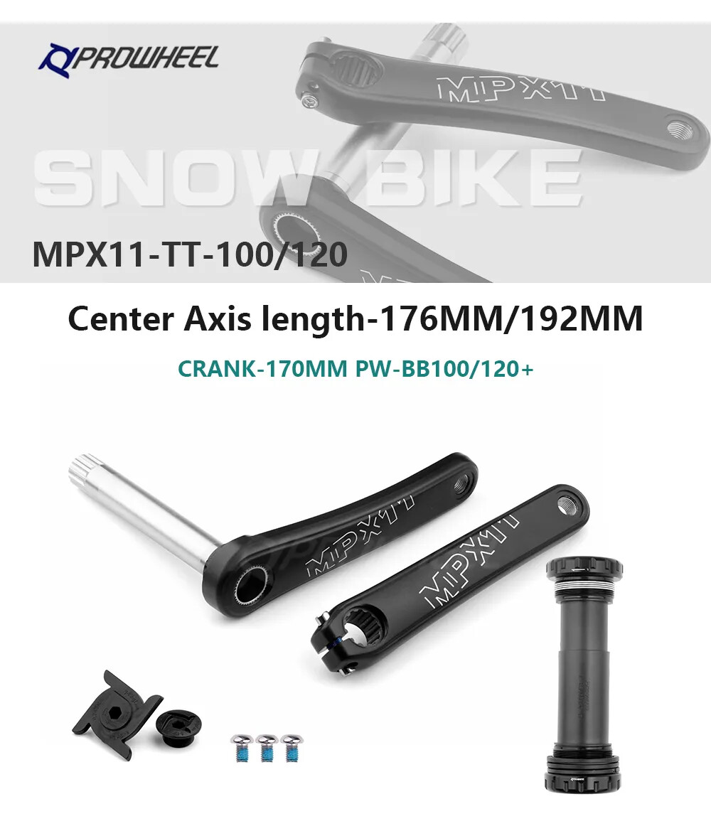 Snow Bike Crankset Fat Bike Crank Arm 176/192mm Bottom Bracket Compatible